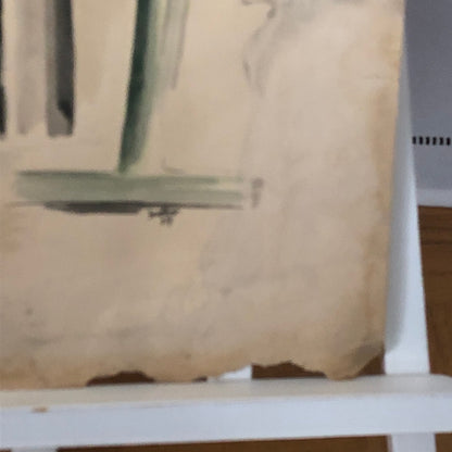 Vintage Painting Art Artwork Artist Arthur E Sudler Chair Fireplace Books