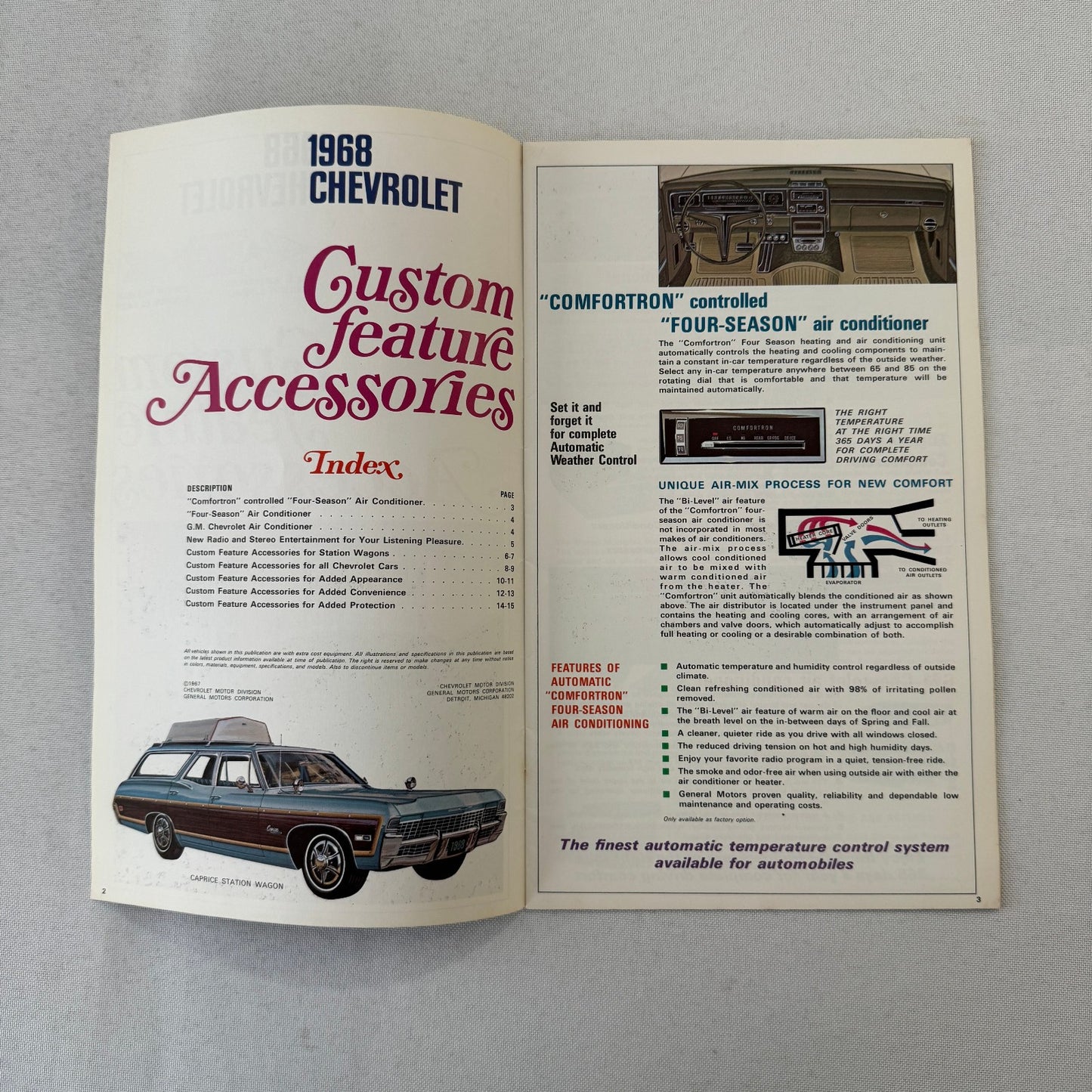 1968 Chevrolet Custom Accessories Brochure Catalog Caprice Bel Air Impala +