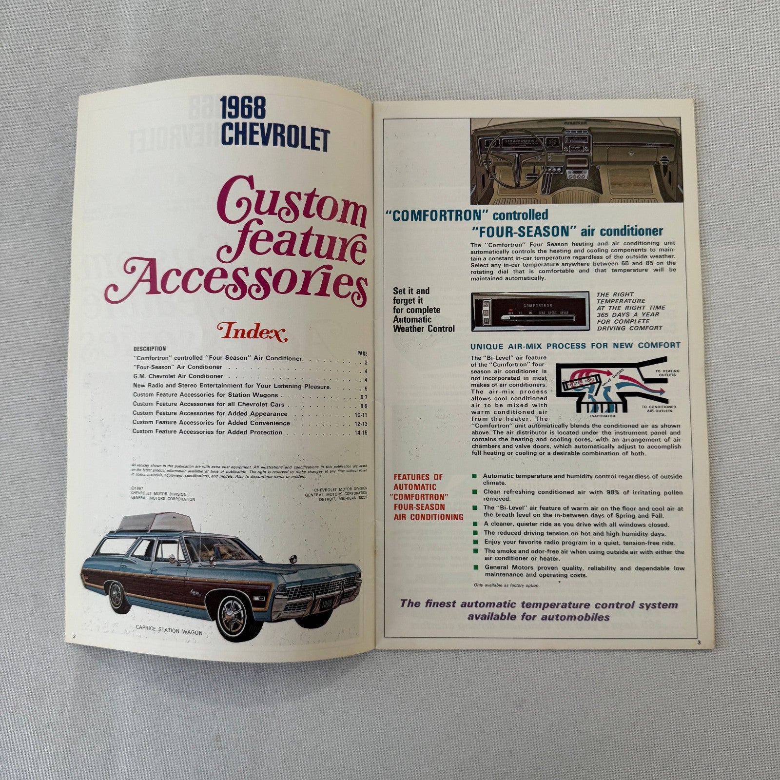 1968 Chevrolet Custom Accessories Brochure Catalog Caprice Bel Air Impala +