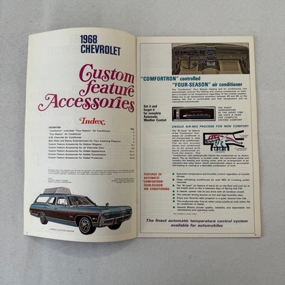 1968 Chevrolet Custom Accessories Brochure Catalog Caprice Bel Air Impala +