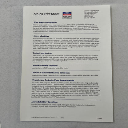 1991 Amway Indy Car Racing Press Kit Brochure Vintage Scott Brayton Driver