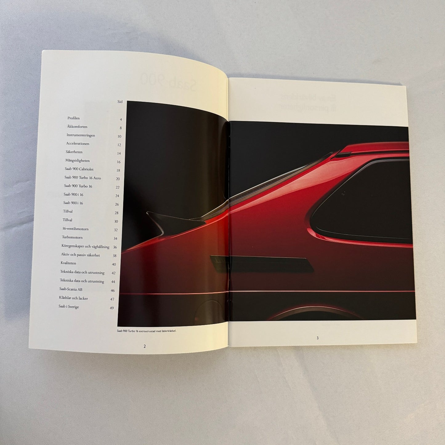 1990 Saab 900 Car Sales Brochure Catalog Saab 900 Cabriolet Turbo Aero SWEDISH