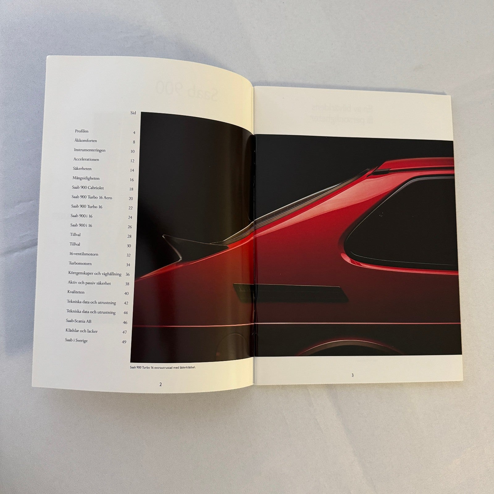 1990 Saab 900 Car Sales Brochure Catalog Saab 900 Cabriolet Turbo Aero SWEDISH
