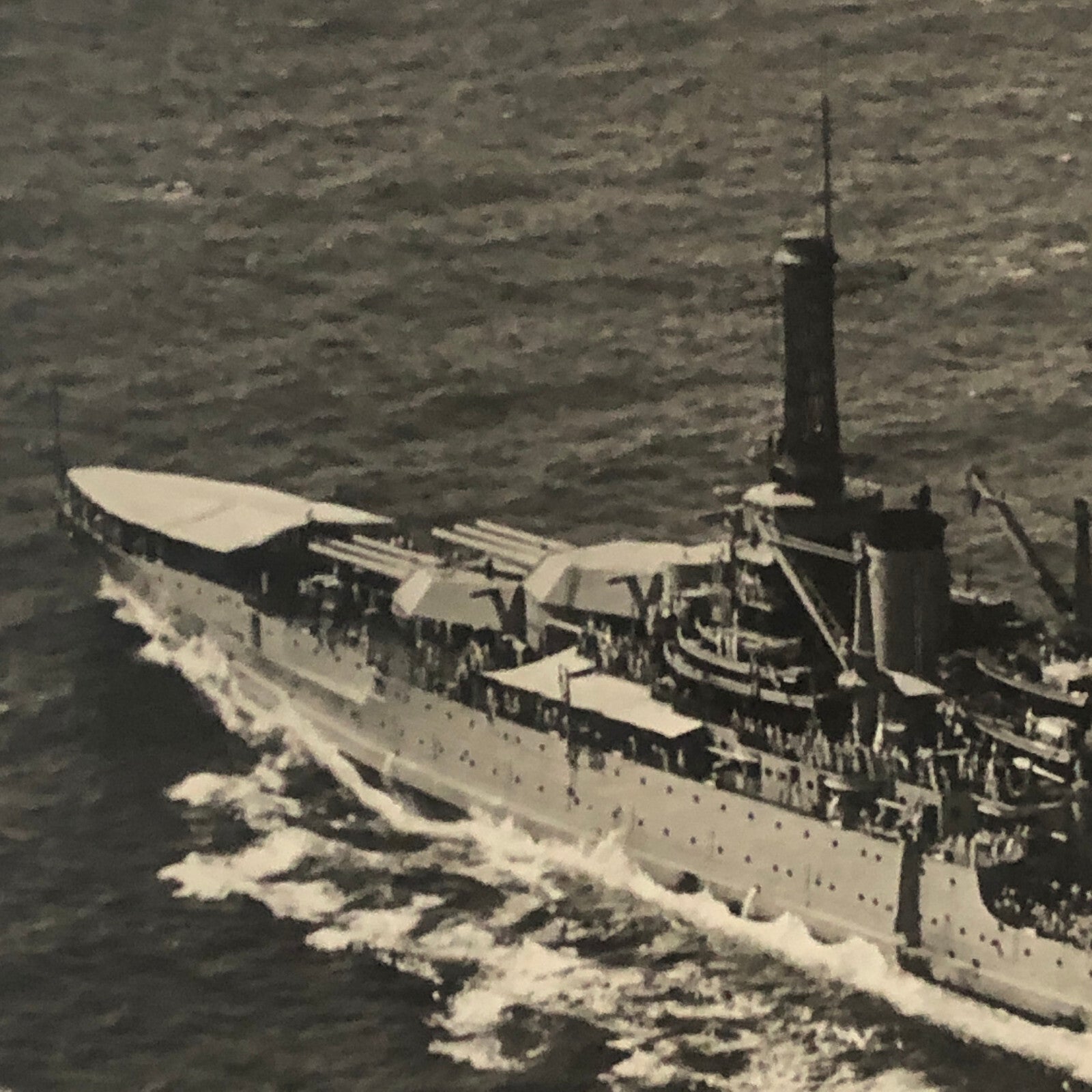 Airplane Plane over Military Ship Boat Aircraft Vintage Max Karant