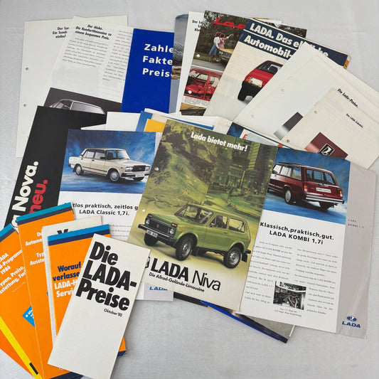 Lada Car Sales Brochure Literature Lot 40+ Pieces Lada Niva Samara Nova RL +