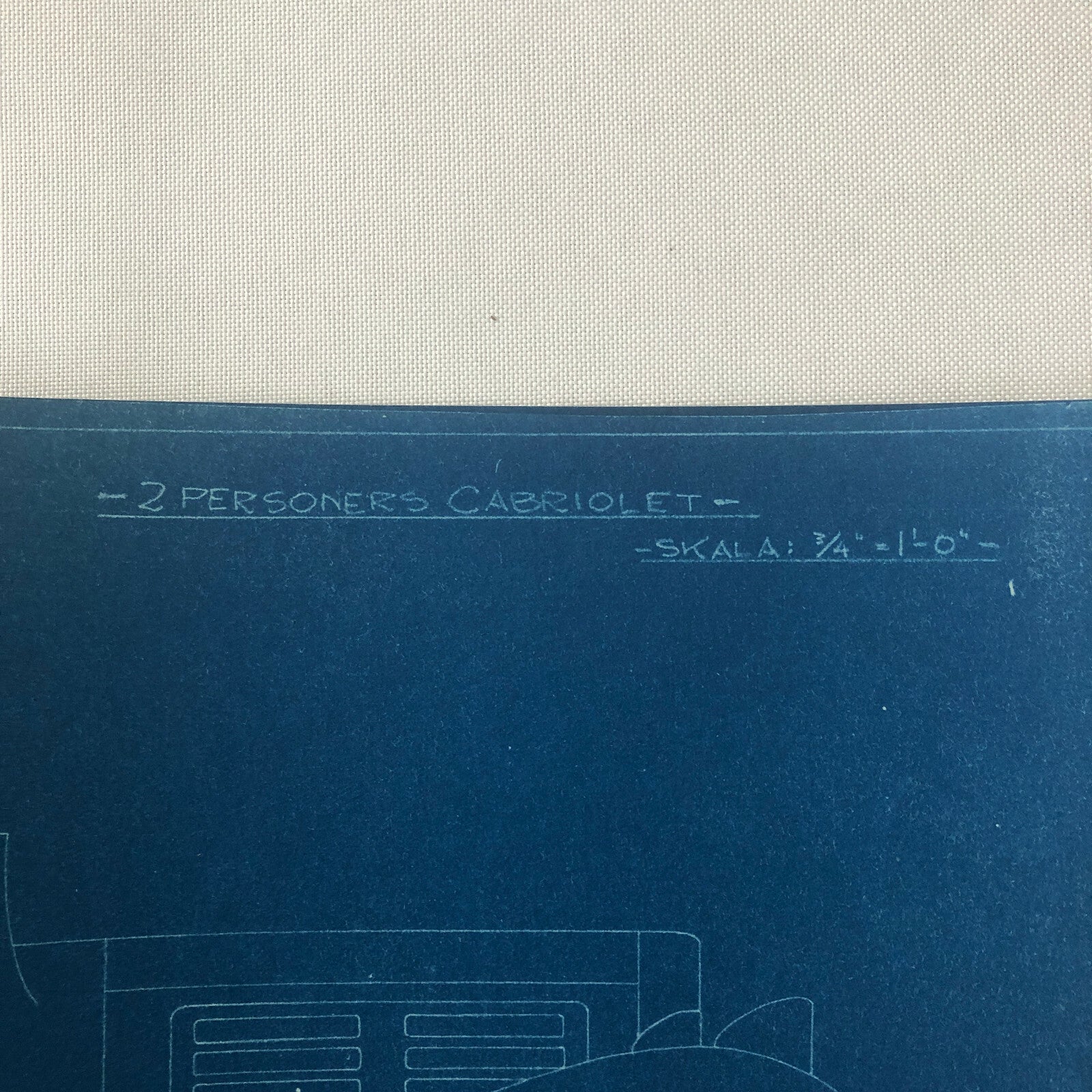 1930 Coachbuilder Car Design Blueprint Rendering Blue Print Coupe Cabriolet 