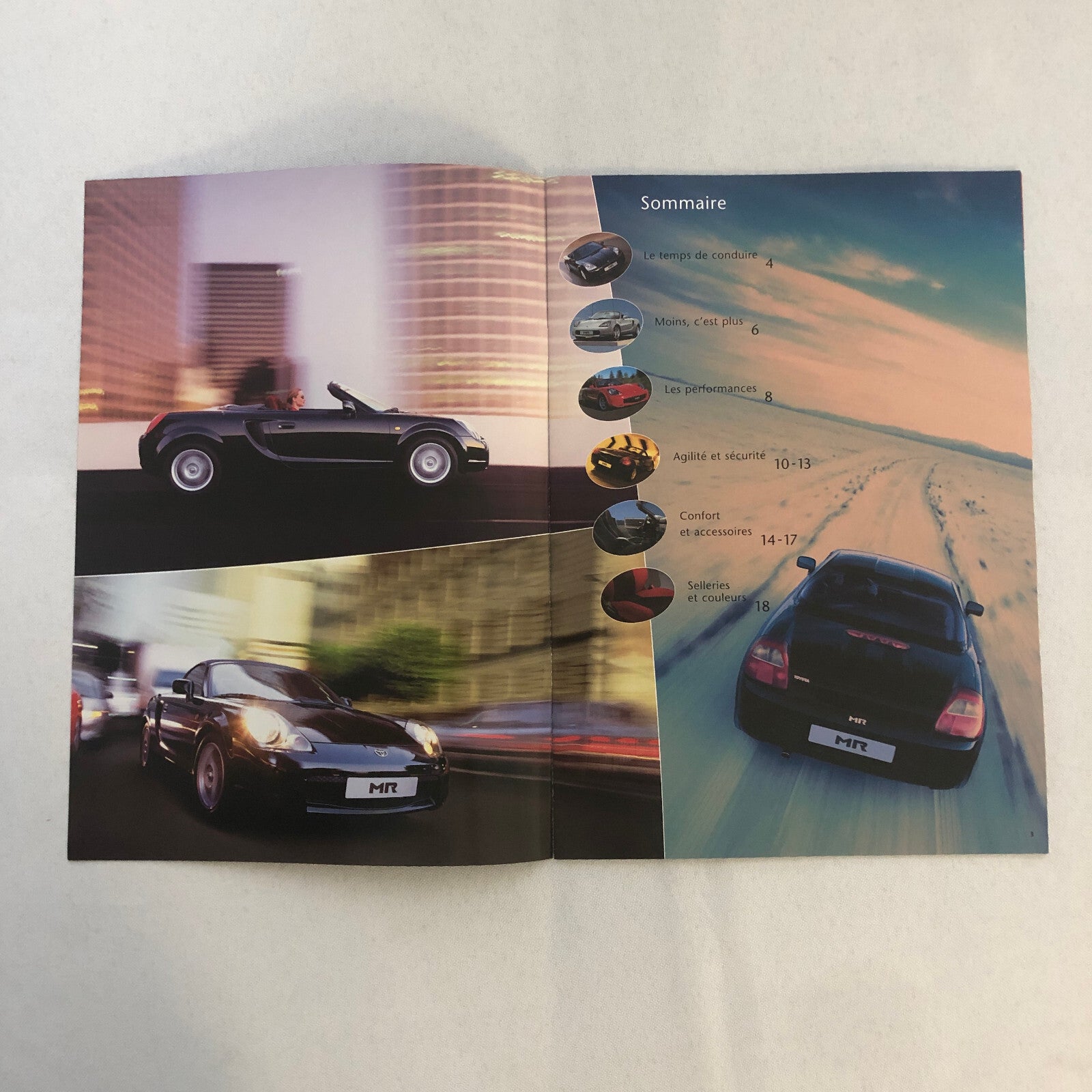 Toyota MR Roadster Car Sales Brochure Catalog Advertising FRENCH TEXT Toyota MR2