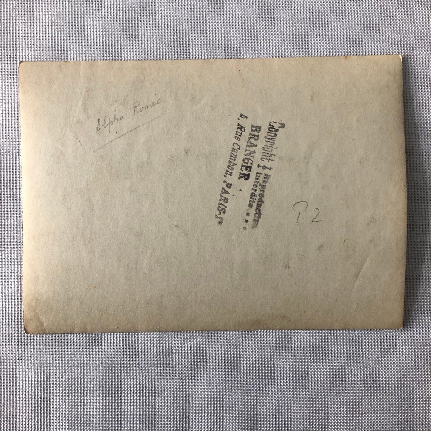 Vintage Racing Photo Photograph Print - Alfa Romeo Branger Photo Paris