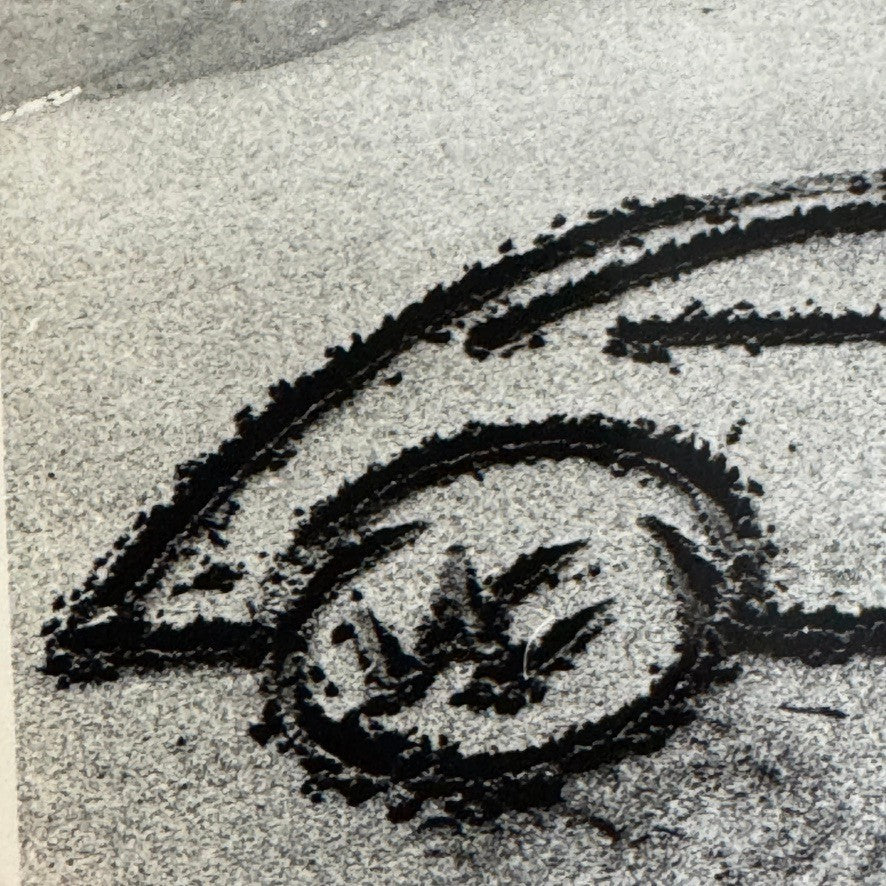 Vintage Volkswagen Beetle VW Bug Car Drawn in Sand Photo Photograph Print