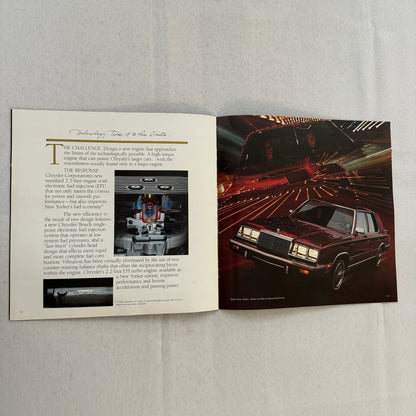 1986 Chrysler New Yorker Car Sales Brochure Catalog Advertising