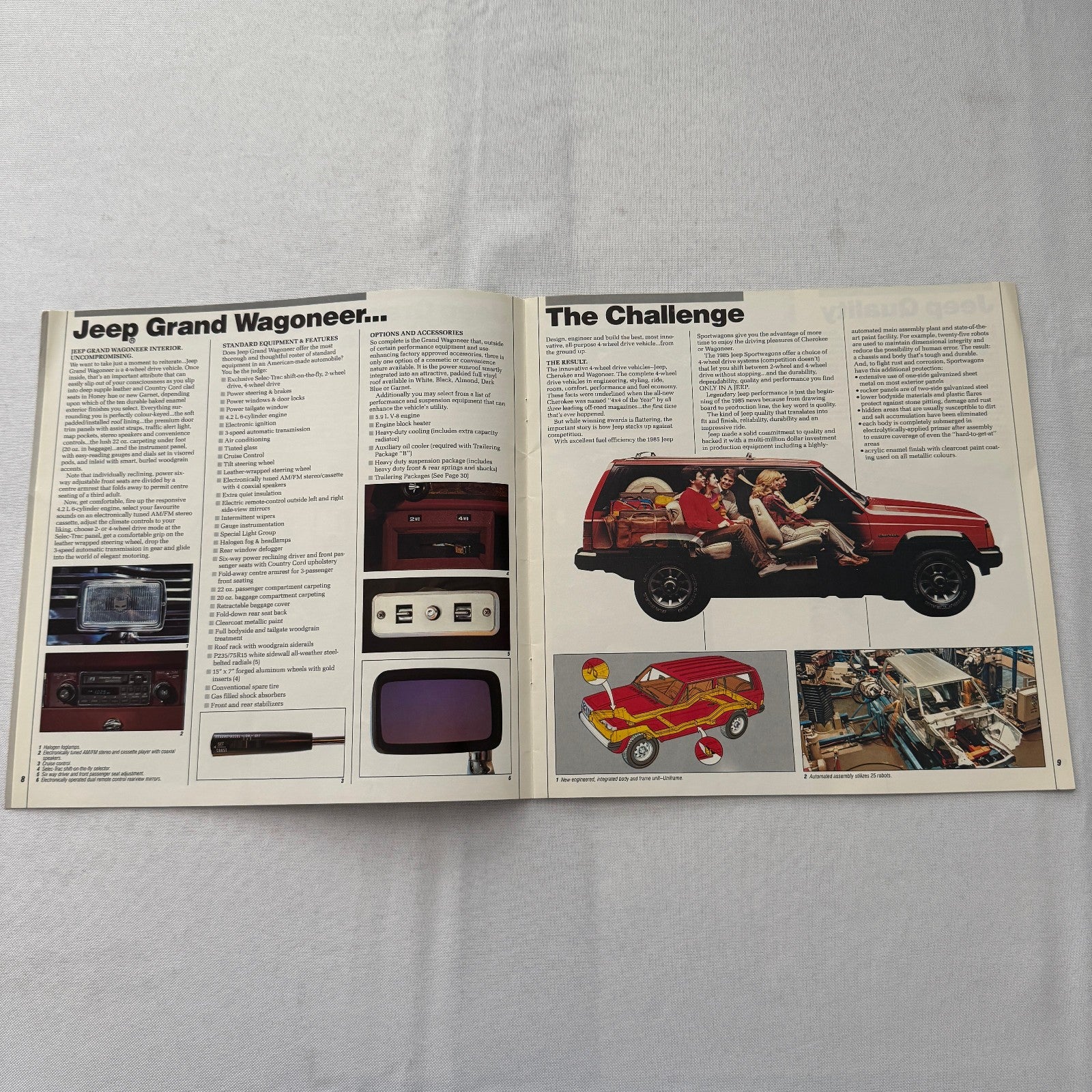 1985 Jeep Sales Brochure Catalog Grand Wagoneer Cherokee Chief CJ Renegade +