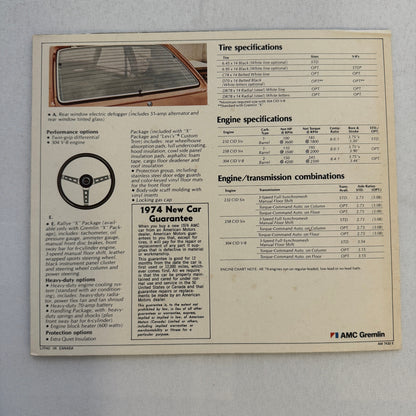 1974 AMC Gremlin Car Sales Brochure Catalog American Motors Gremlin Levis