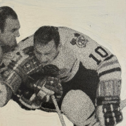 Vintage Hockey Photo Detroit Red Wings Chicago Blackhawks Player Photograph