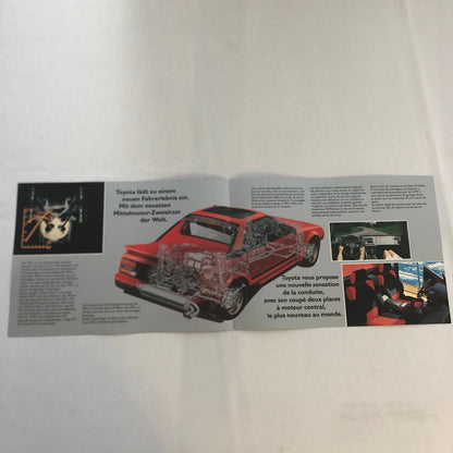 Vintage Toyota MR2 Car Sales Brochure Catalog Advertising German and French Text