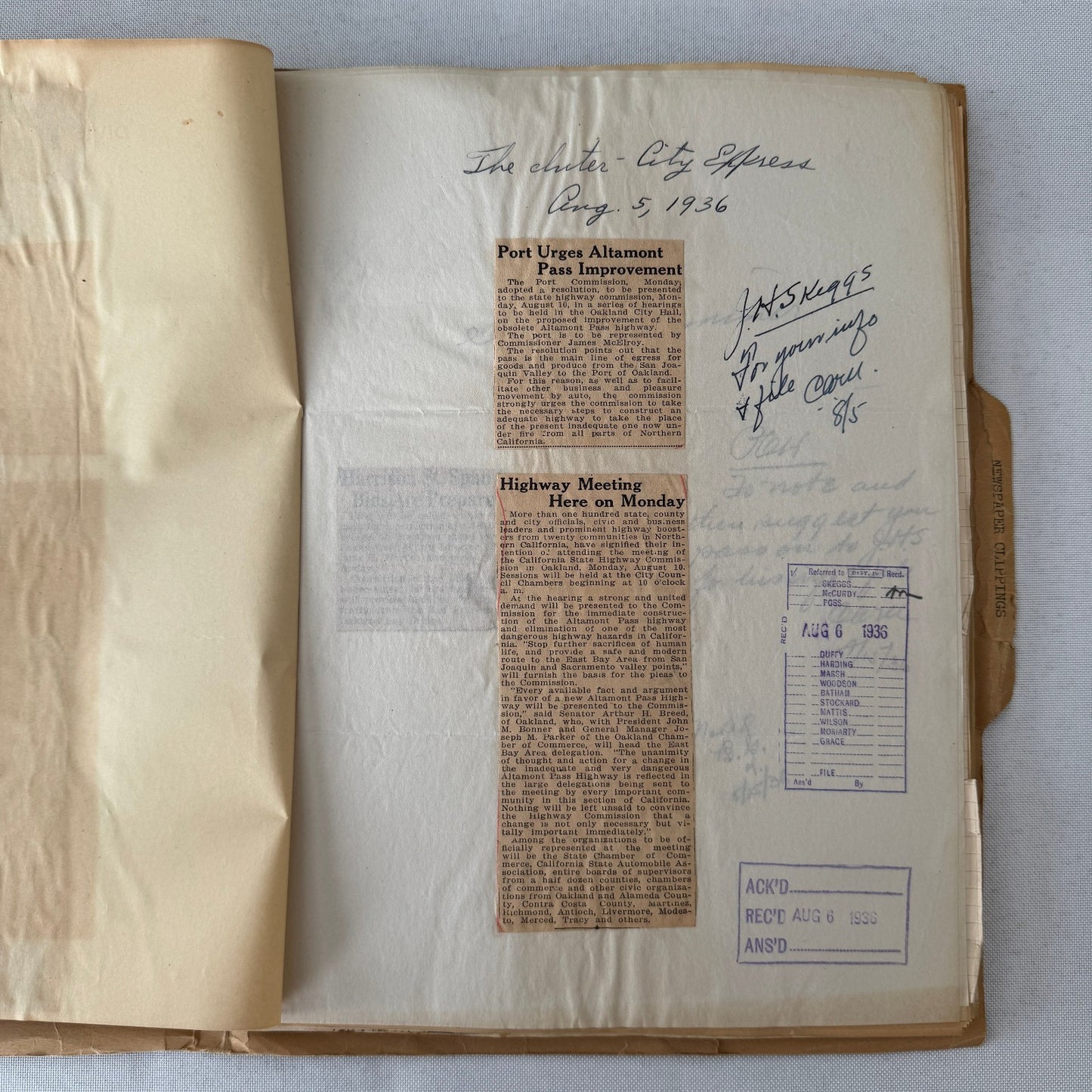 California Civil Engineering Highway Road Construction SCRAPBOOK 1934 1935