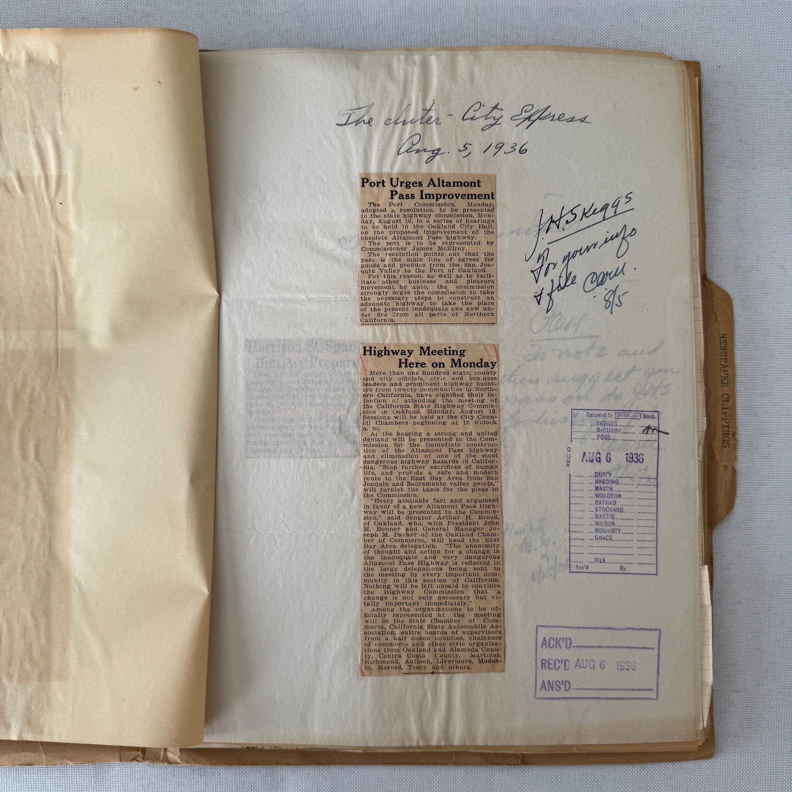 California Civil Engineering Highway Road Construction SCRAPBOOK 1934 1935