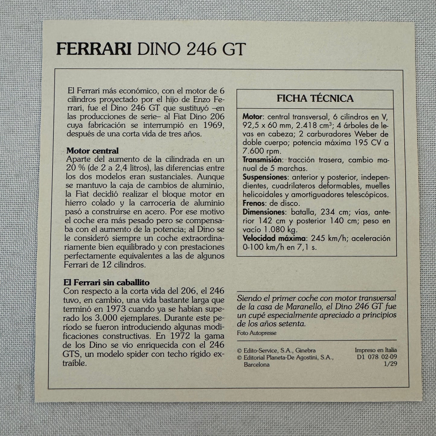 Ferrari Card Lot Ferrari 250 GTO Dino 246 GT F40 512 BB 212 Export 250 GT 365