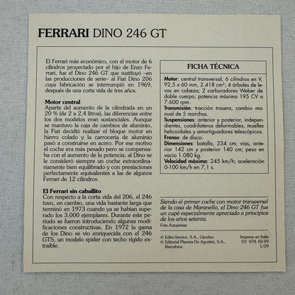 Ferrari Card Lot Ferrari 250 GTO Dino 246 GT F40 512 BB 212 Export 250 GT 365