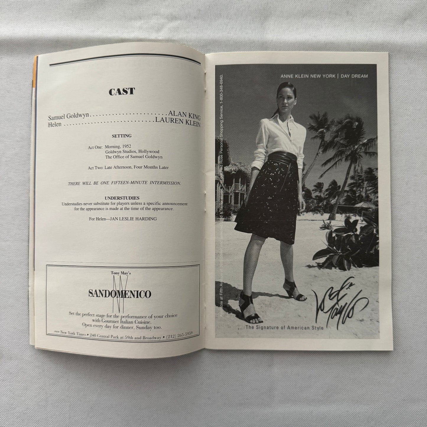 Mr Goldwyn Alan King Signed Playbill Program Autographed 2002