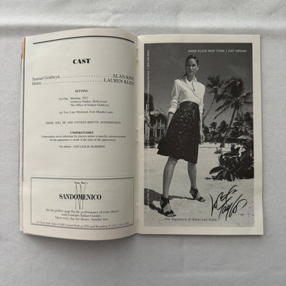 Mr Goldwyn Alan King Signed Playbill Program Autographed 2002