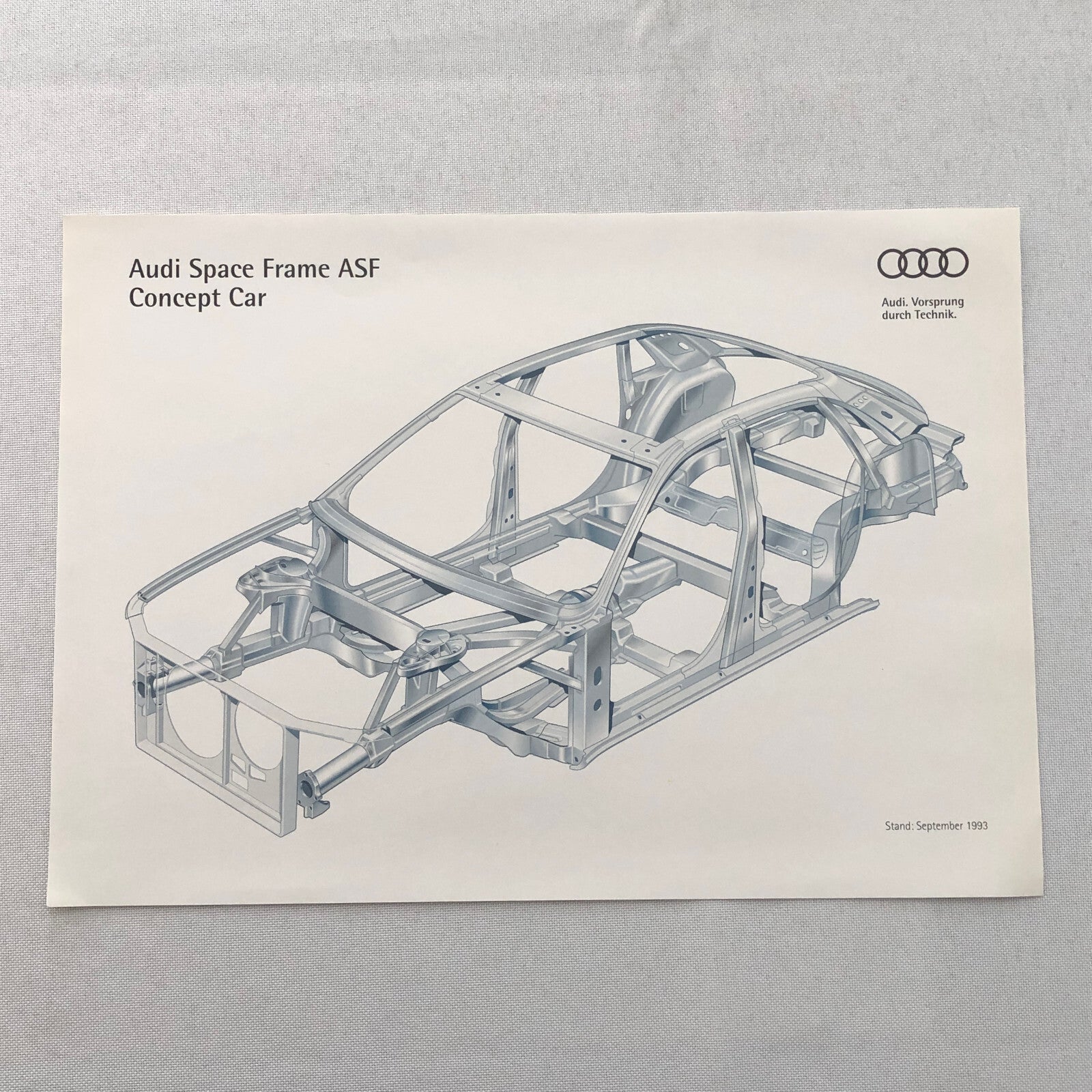 Audi Space Frame ASF Concept Car Press Kit Photo Photograph Lot