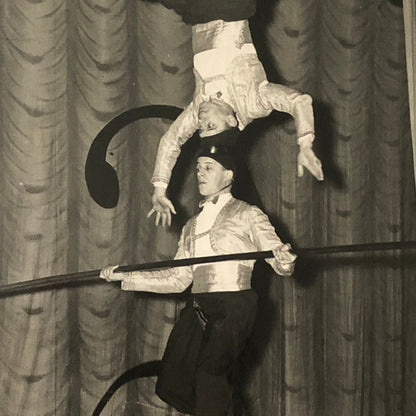 Circus Performer Unicycle Balancing Act Photo Photograph Dam Brothers Vintage