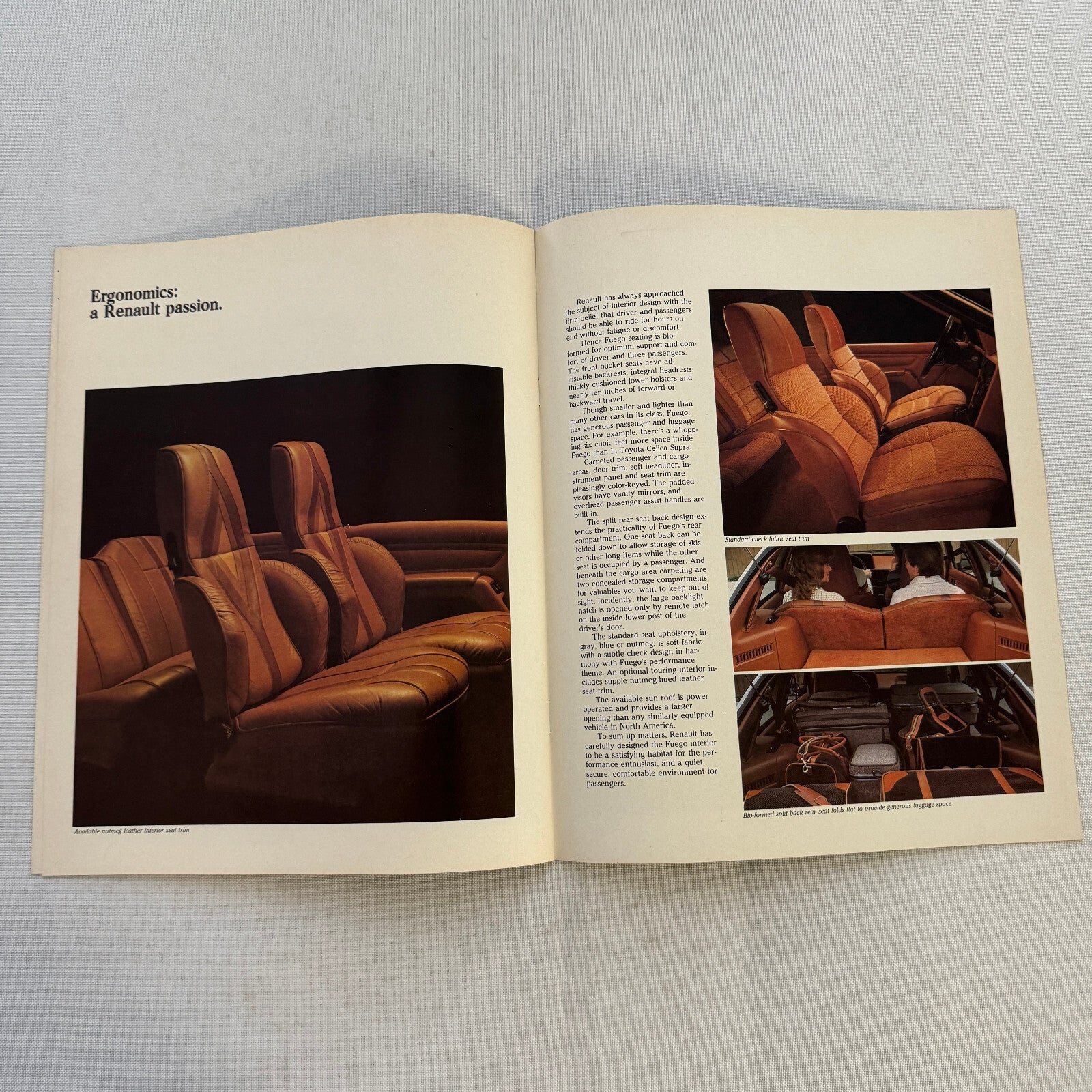 1982 Renault Fuego Car Sales Brochure Catalog Advertising Vintage