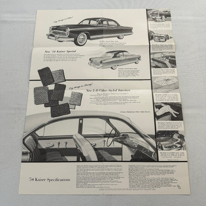 1954 Kaiser Car Sales Brochure Catalog Vintage Kaiser Darrin Manhattan Special