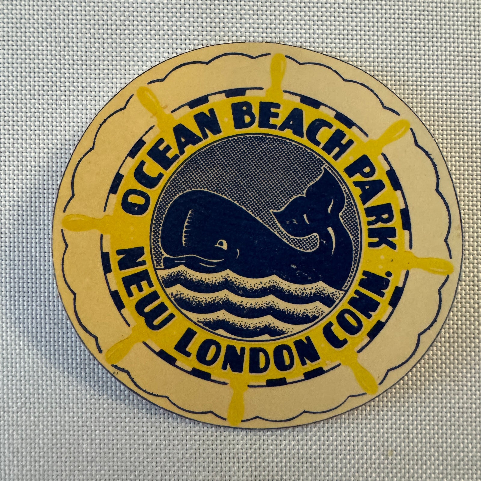 Vintage Travel Luggage Label Ocean Beach Park New London Connecticut