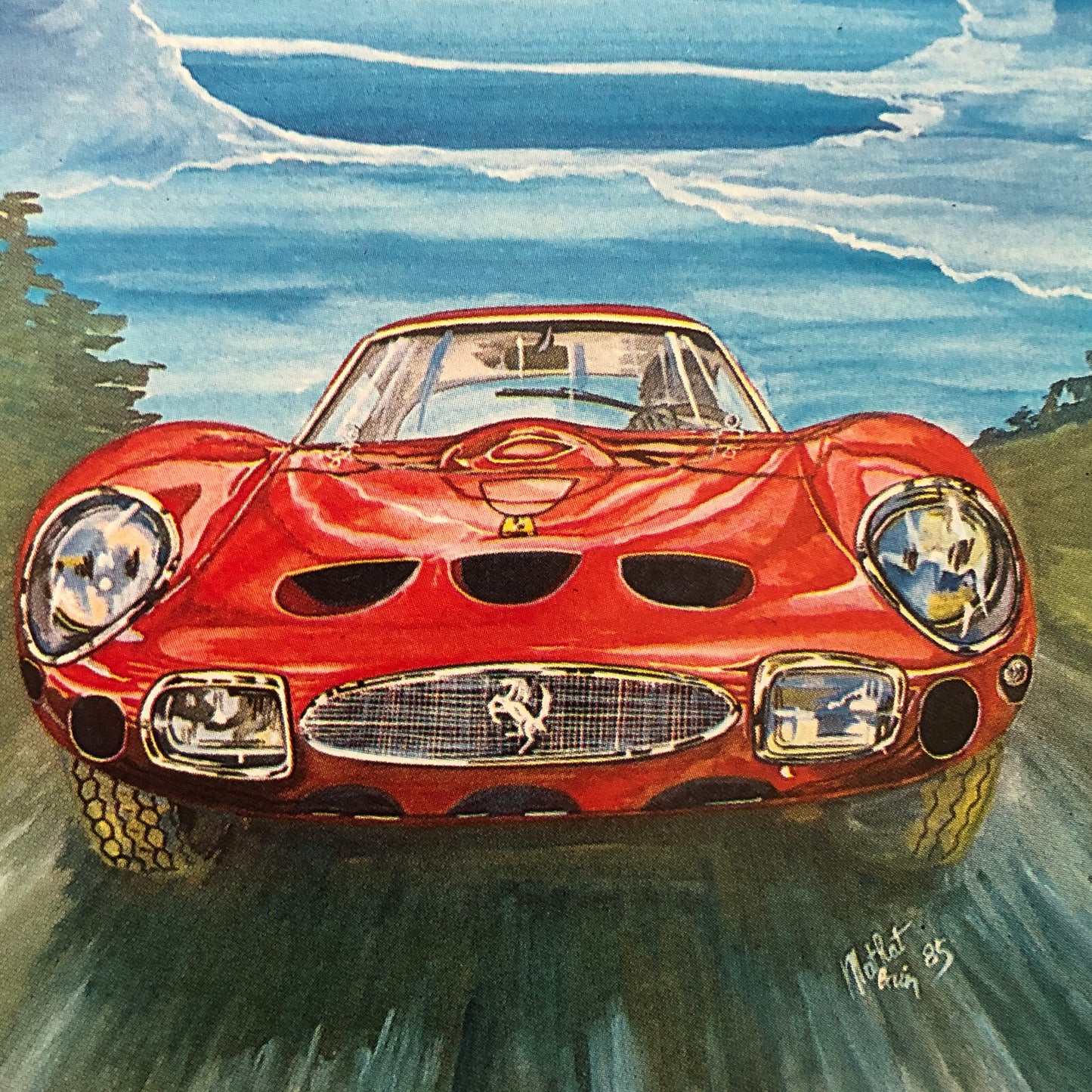 Ferrari 250 GTO Illustration Postcard Post Card Alain Mathat