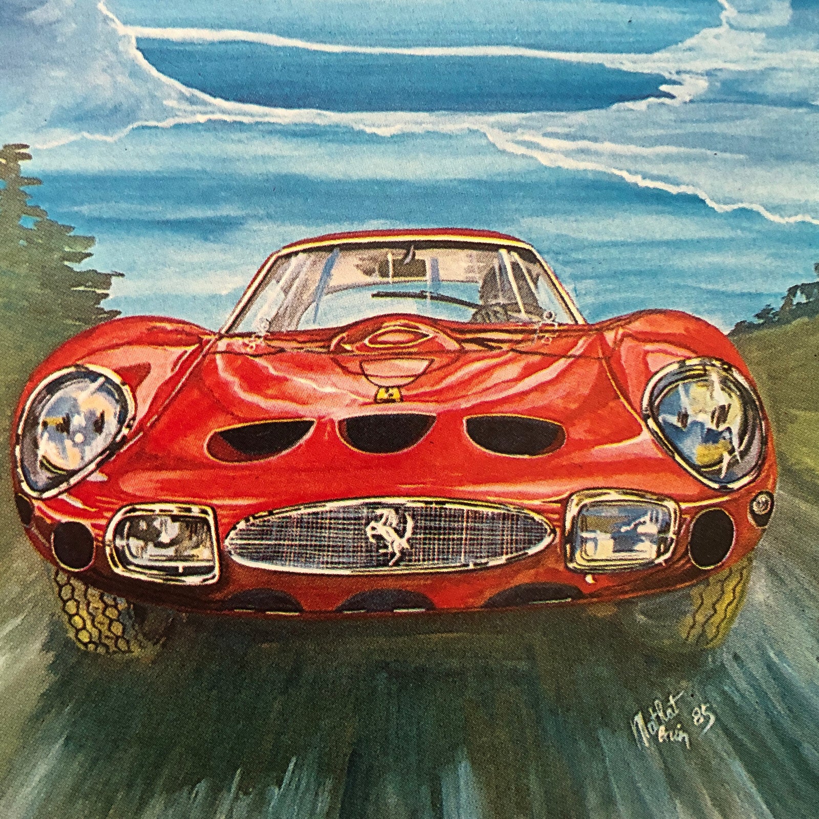 Ferrari 250 GTO Illustration Postcard Post Card Alain Mathat