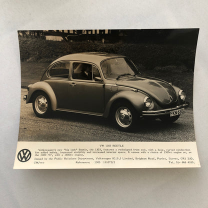 Vintage Volkswagen VW Beetle Factory Press Photo Photograph Print