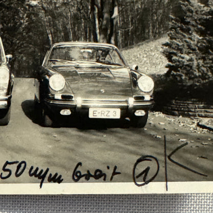 Vintage Photo Photograph Snapshot Porsche 911 with Mercedes Benz Car