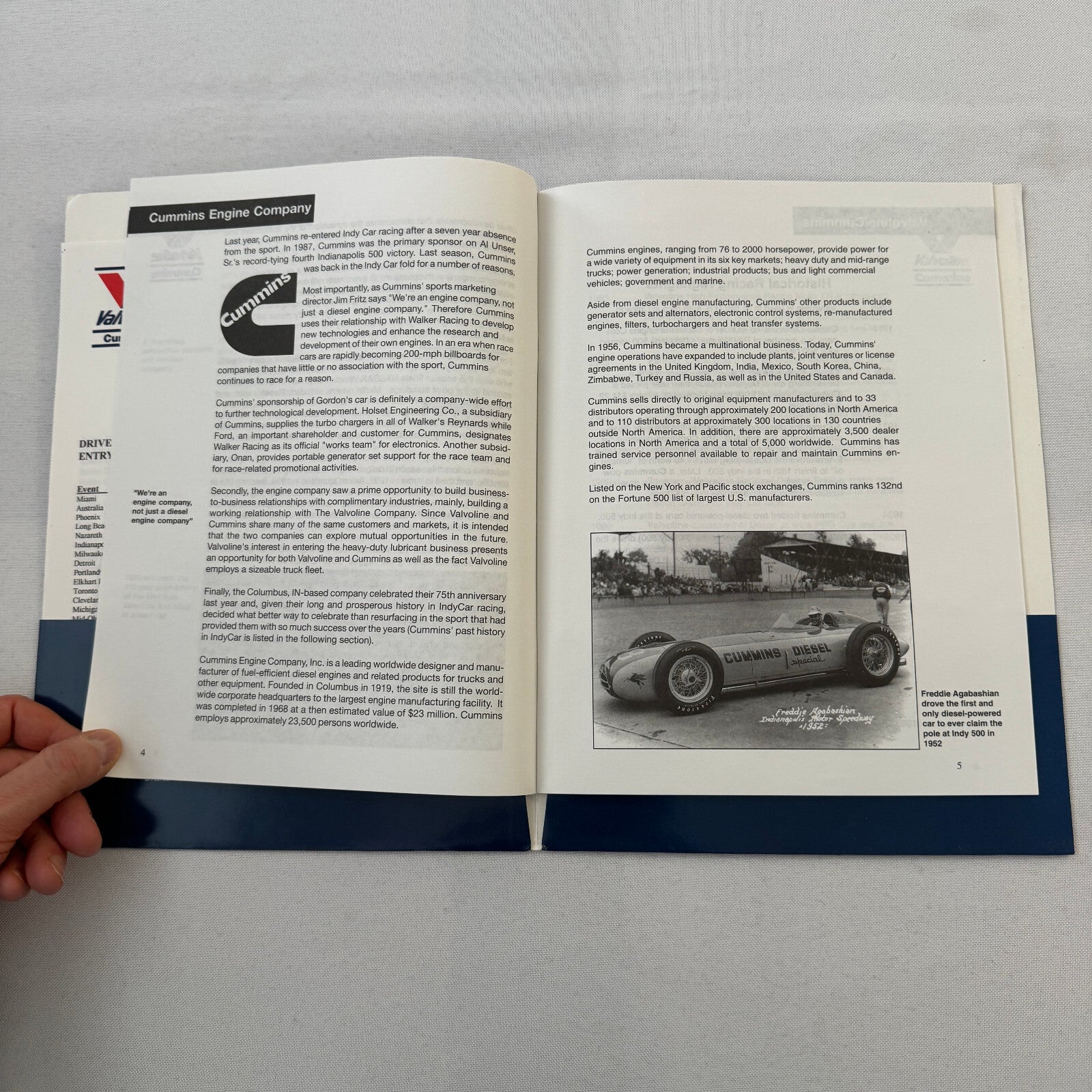 1995 Robby Gordon Valvoline Racing PPG Indy Car Press Kit Brochure 35mm Slides