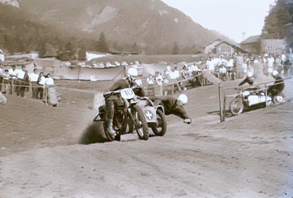Vintage Motorcycle Racing Photo Luzisteig Motocross Negative Lot 1962