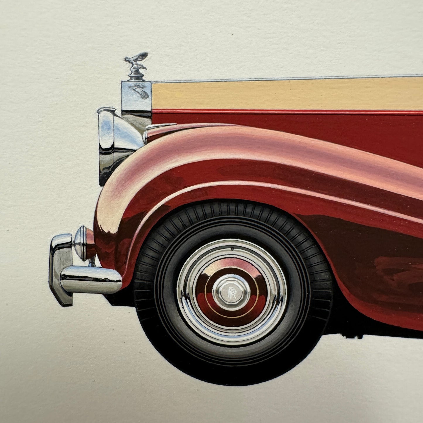 1954 Rolls Royce Silver Wraith Limousine Car Illustration Art Drawing Hand Drawn