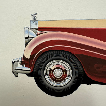 1954 Rolls Royce Silver Wraith Limousine Car Illustration Art Drawing Hand Drawn
