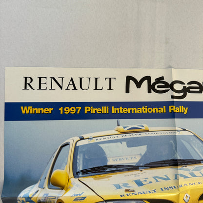 Renault Megane 1997 Pirelli International Rally Racing Poster Rallye