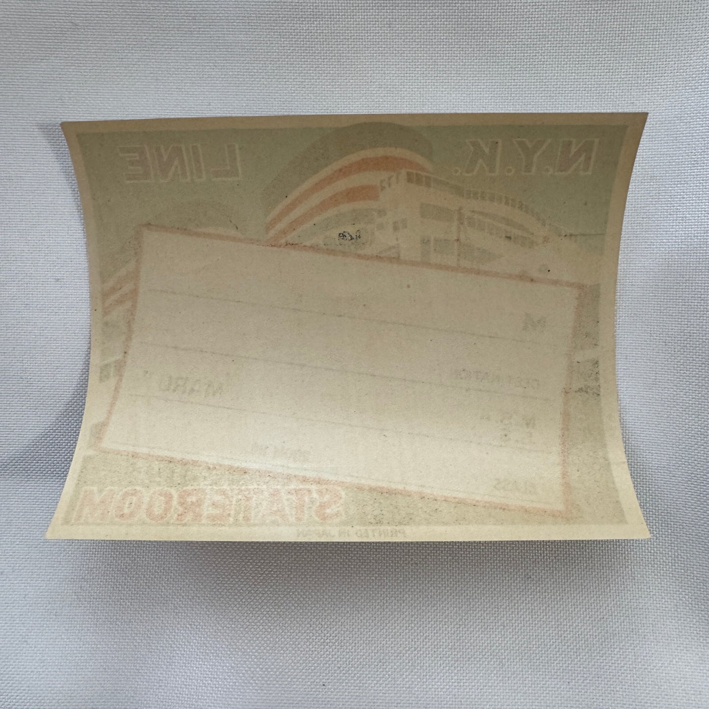 Vintage NYK Steamship Line Japan Luggage Travel Label NOS Unused