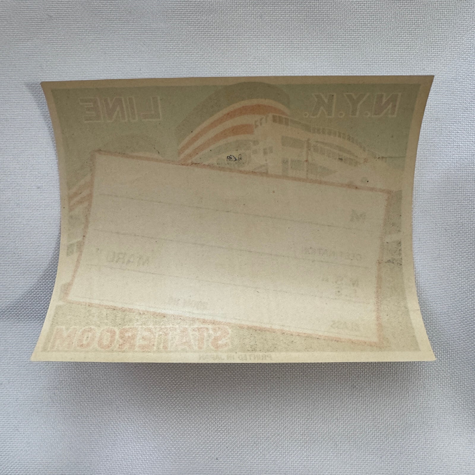 Vintage NYK Steamship Line Japan Luggage Travel Label NOS Unused