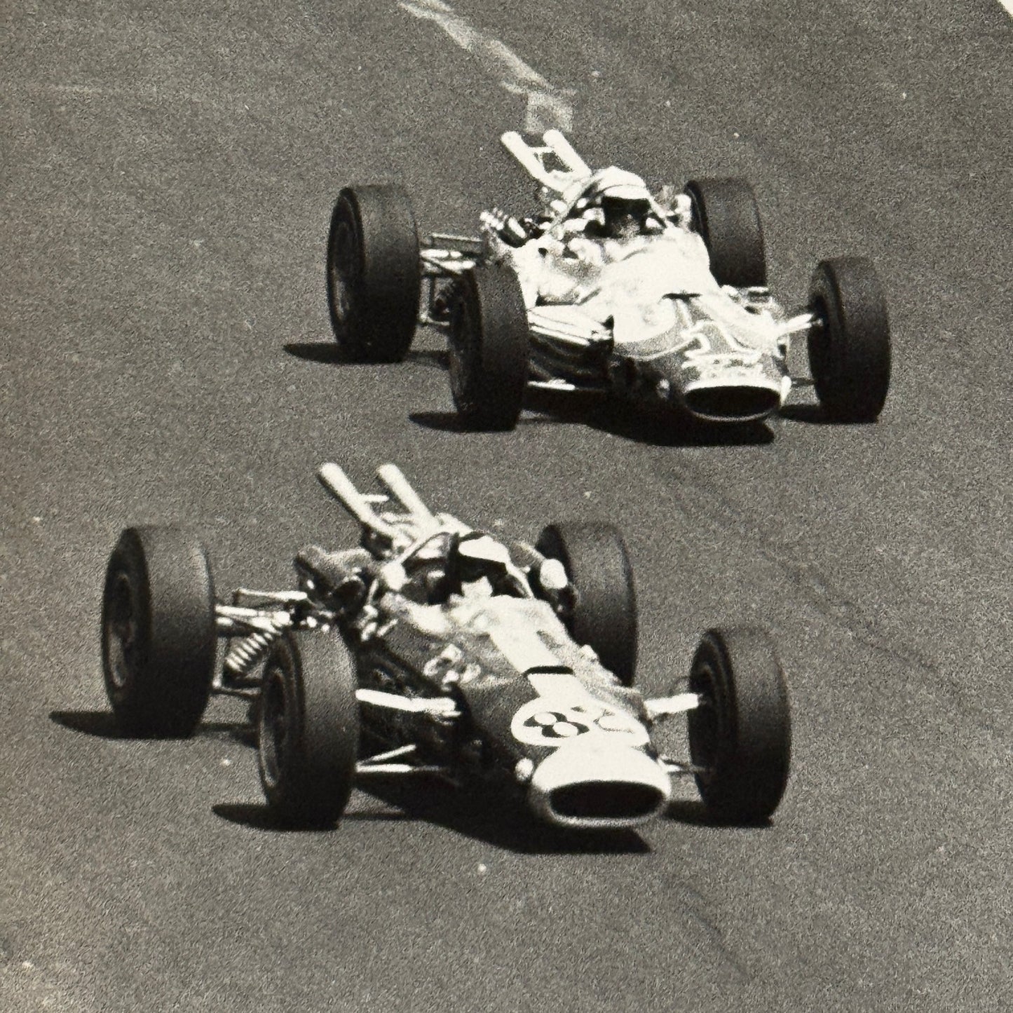 1965 Vintage Racing Photo AJ Foyt Jim Clark Photograph F1 Formula One