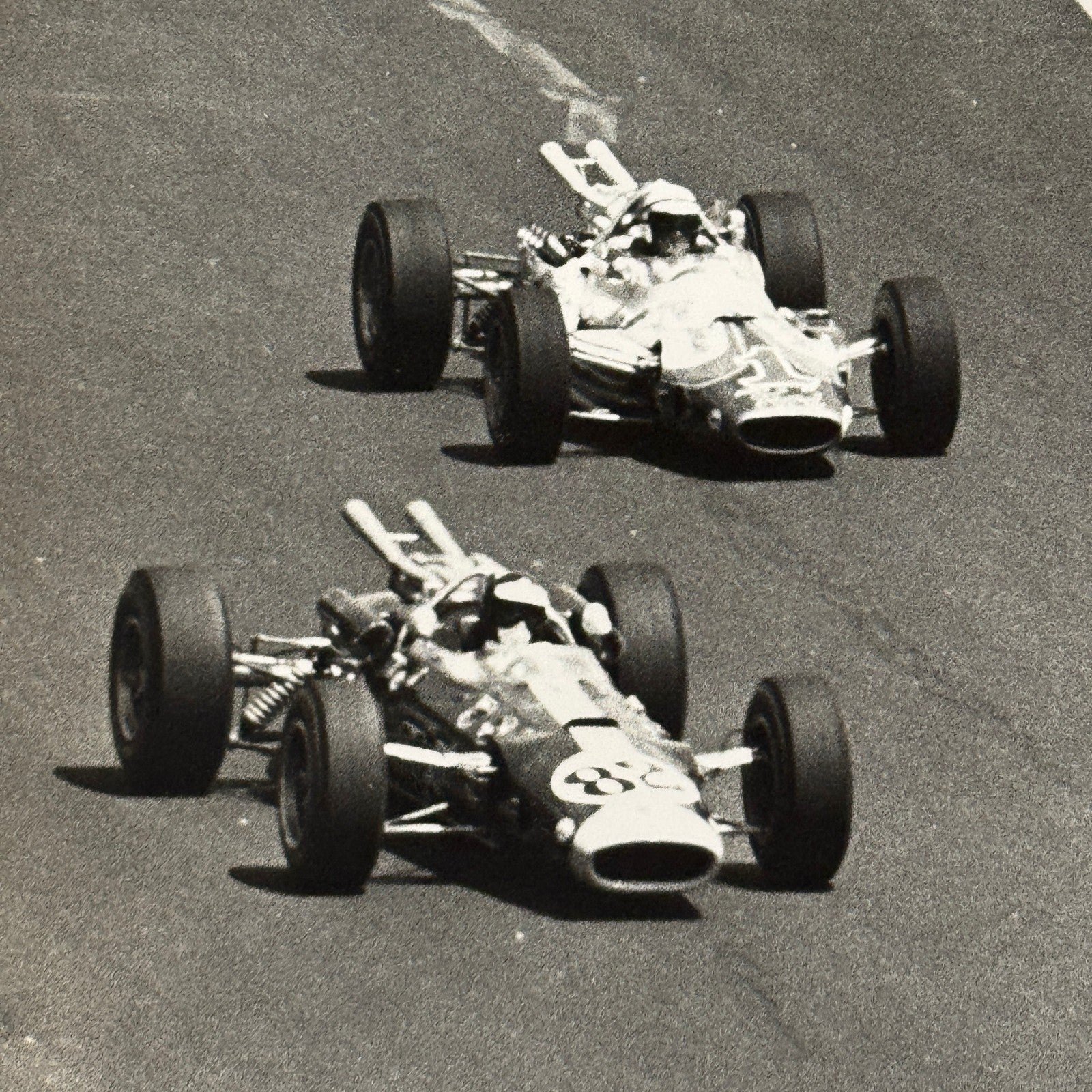 1965 Vintage Racing Photo AJ Foyt Jim Clark Photograph F1 Formula One