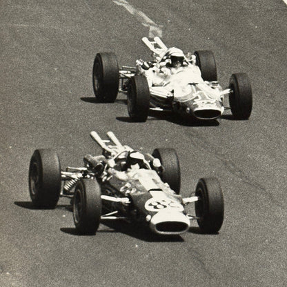 1965 Vintage Racing Photo AJ Foyt Jim Clark Photograph F1 Formula One