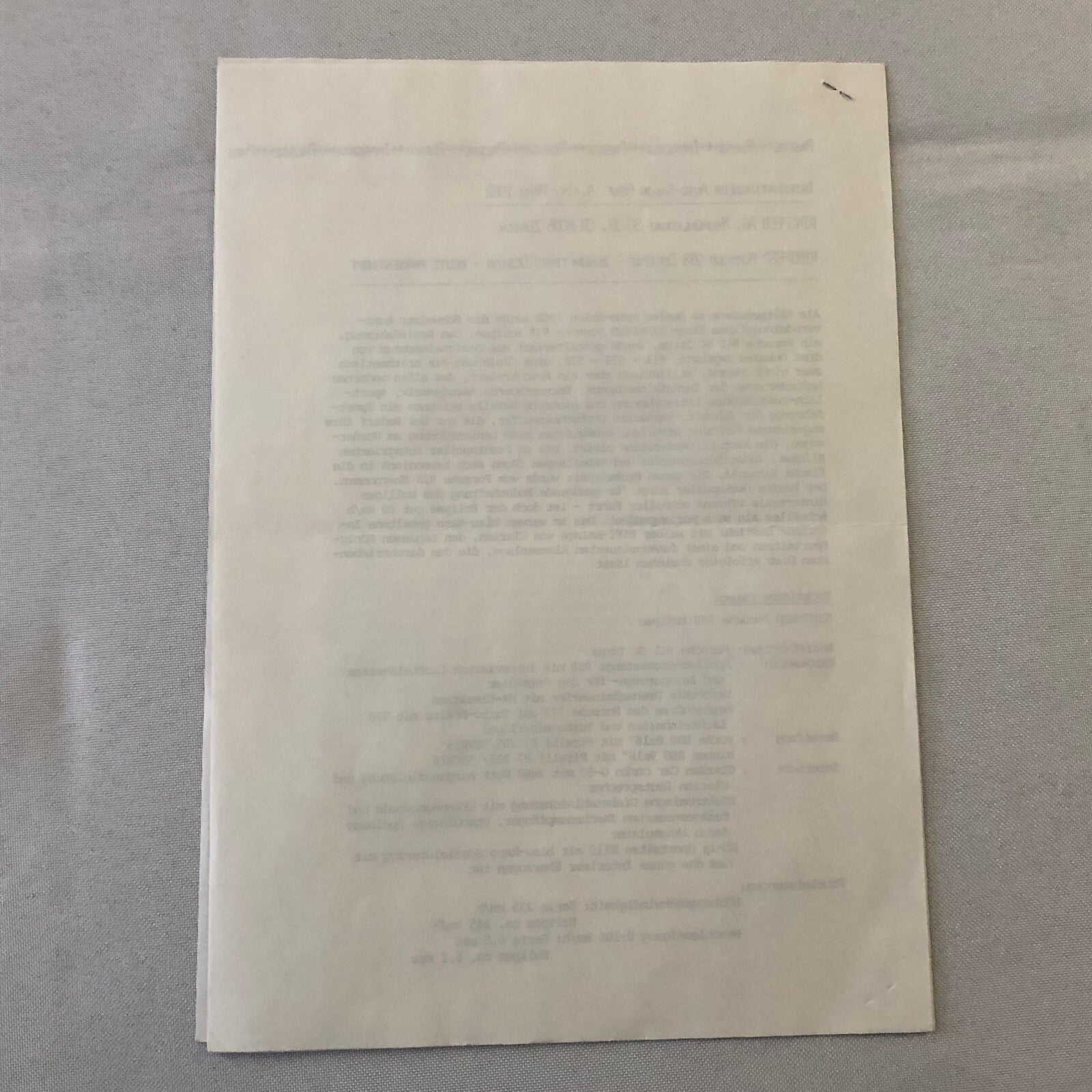 1982 Rinspeed Car Press Release Document Topaz Volkswagen Porsche 938 GERMAN
