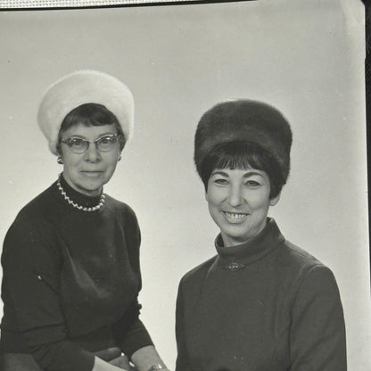 Women in Fashion Hats Vintage Photo Photograph Print Likely from Advertising
