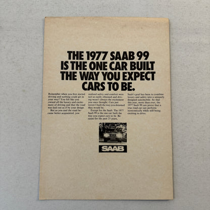1977 Saab EMS Poster Sales Brochure Catalog Saab 99 GLE 99