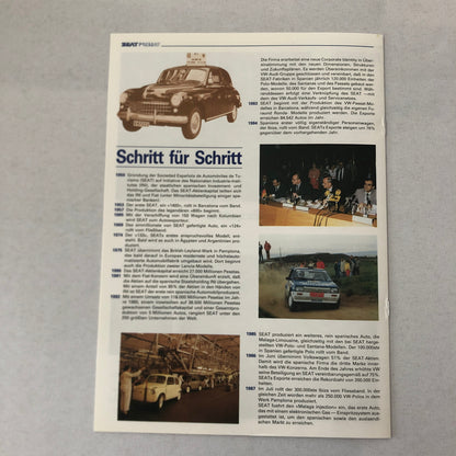 1987 SEAT Malaga Injection Car Press Kit Photos Brochure GERMAN Text