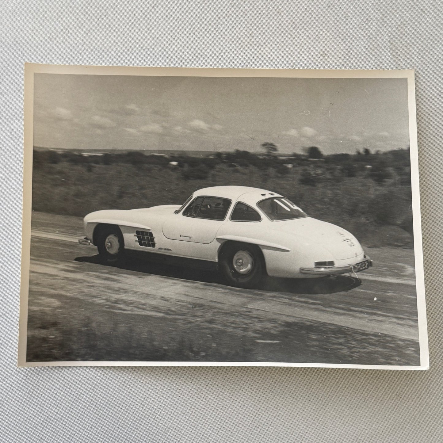 Vintage Mercedes Benz 300 SL Gullwing Car Photo Photograph Rob Walker 1955