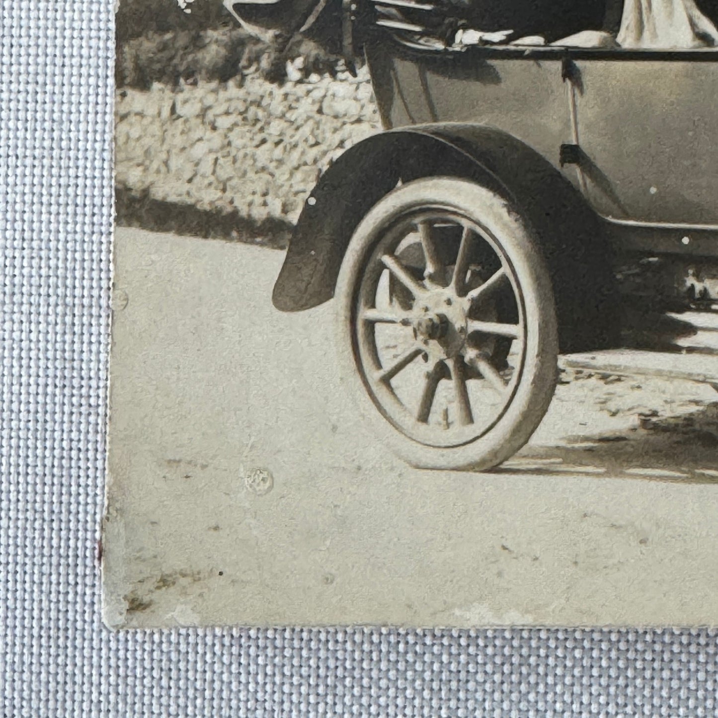 Vintage Photograph People in Early Car Automobile Mountains Antique