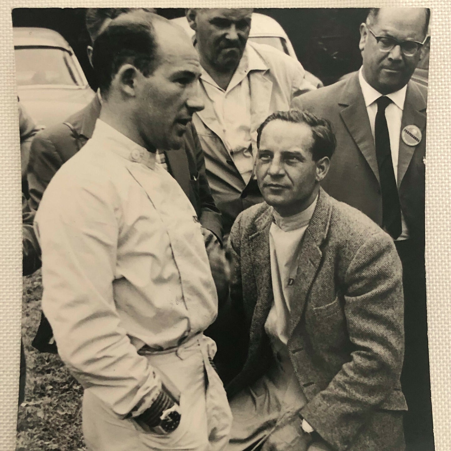 Vintage Racing Photo Photograph Drivers Stirling Moss and Innes Ireland 